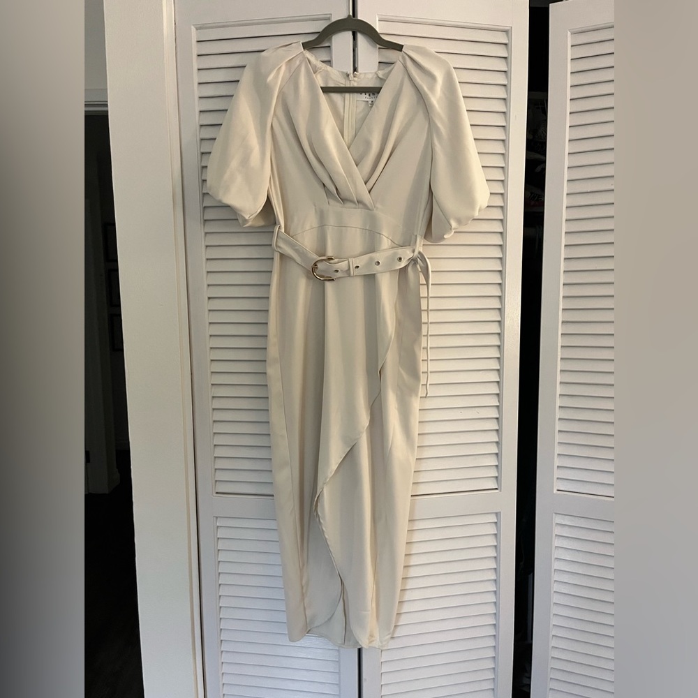 Cream belted dress